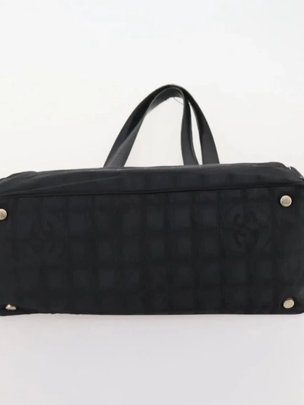 CHANEL New Travel Line Tote Bag Nylon 3 Set Black CC Auth 176442